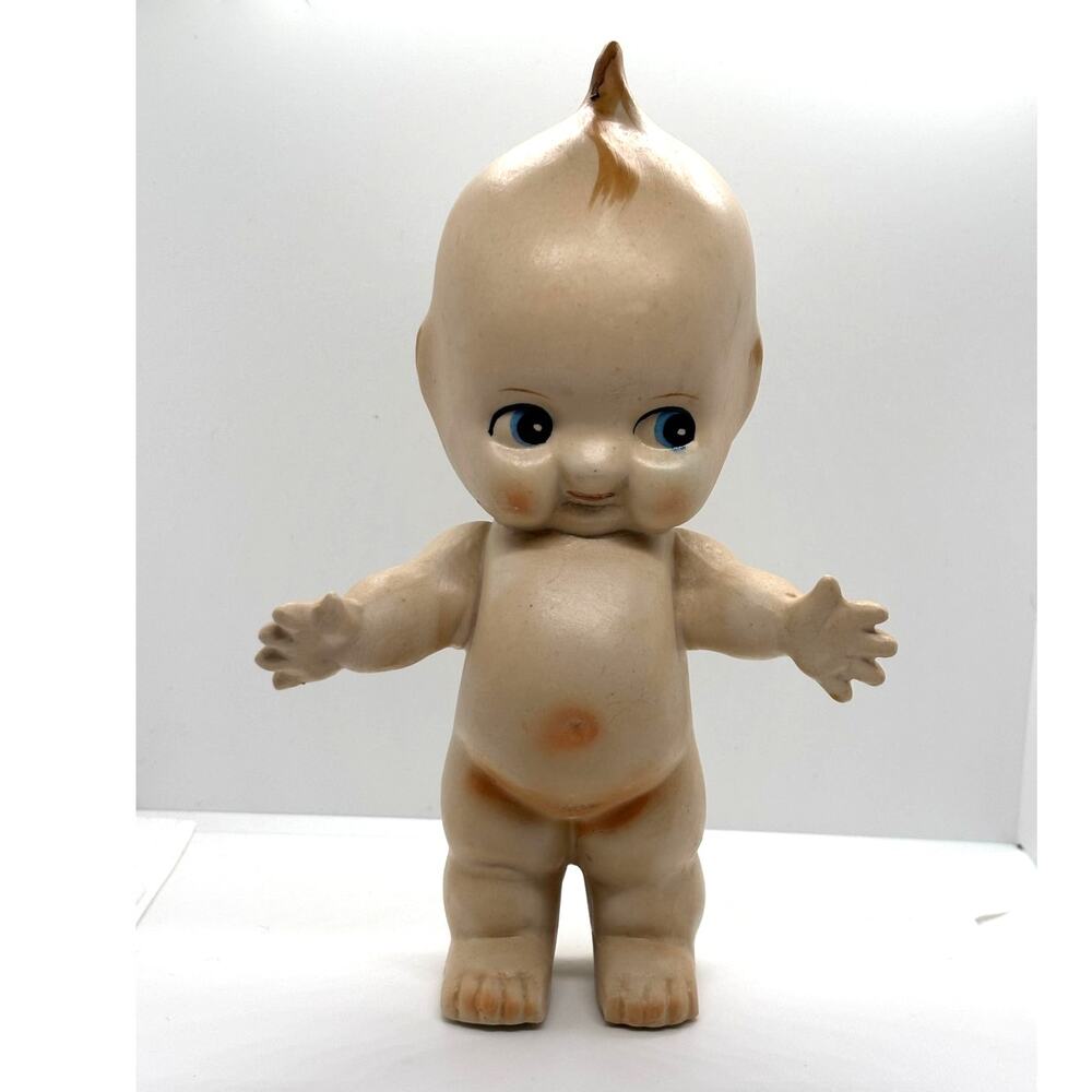 Vintage 1960's Bisque Kewpie Doll, Angel Figurine, 7" tall, Excellent Condition